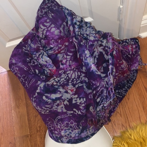 Fashion Abstract pattern tie  dye cover up oversized Wrap with Tassels - Picture 3 of 13